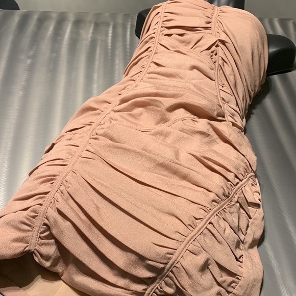 Lucy & Co Blush Pink Ruched Strapless Dress Size S - Picture 4 of 13